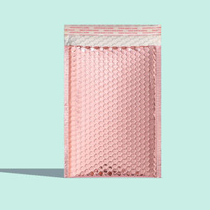 Film sérigraphié en aluminium plaqué or rose, non toxique, épaisseur 0,5 mil, 15cmX20cm + 4 sacs cosmétiques à bulles, vente en gros - Product Image 1