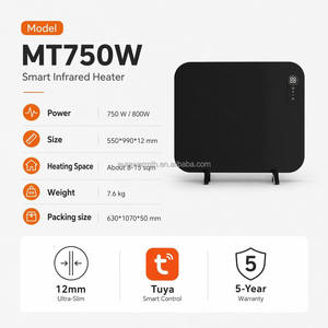 <span class=keywords><strong>Radiateur</strong></span> intelligent en cristal de carbone contrôlé par application Wi-Fi, 750W, panneau métallique mince, protection contre la surchauffe, économie d'énergie - Product Image 3