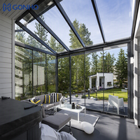 Dernier modèle de véranda pliante pour balcon et patio, résistante aux ouragans, avec double vitrage trempé, à haut rendement énergétique