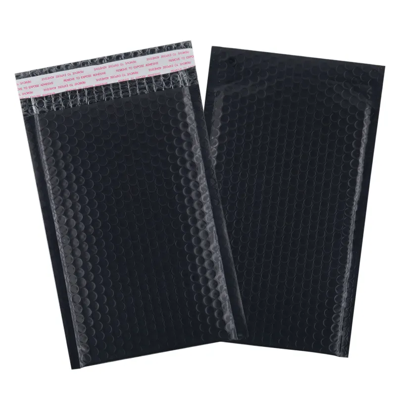 Siyah poli kabarcıklı postalar yastıklı nakliye zarf çanta kozmetik kirpik göz farı dudak 6x9 inç