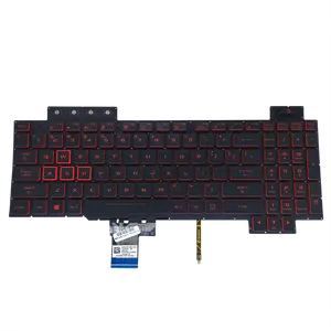 Asus TUF fx505 FX505DT fx505dy AEBKLY03010V170746ES1赤いキーとバックライトキーボード用の米国の交換用ノートブックキーボード