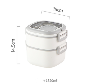Lonchera de Plástico y Acero Inoxidable para Estudiantes, Gran Capacidad, con Compartimentos para Salsas y Cubiertos, Apta para Microondas, Libre de BPA, Ecológica - Product Image 3