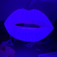 Modèle de bouche gonflable géant lèvres roses gonflables avec lumière led pour les décorations de fête