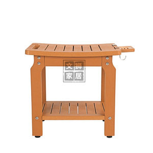 Tabouret de salle de bain en composite bois-plastique Wen Shi L41xW30xH42cm, imperméable, antidérapant, avec rangement, siège de douche - Product Image 3