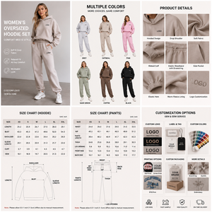 Conjunto Deportivo de 2 Piezas para Mujer, Sudadera con Capucha y Pantalones de Felpa Grises, Corte Holgado Informal, para Todas las Temporadas, Color Sólido, Tejido de Algodón - Product Image 5