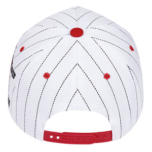 Cappellino da Baseball in Cotone a Righe Verticali con Ricamo di Lettere e Motivo Laterale a Rosa Ardente, Unisex, per Uso Casual all'Aperto - Product Image 4