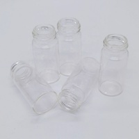 Mini pots en verre transparents et vides, cylindre de 10ml, pièces, avec capuchon à vis, couvercle en Aluminium argenté, bloc de rangement
