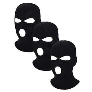 Großhandel Unisex Bestickte Gestrickte 3-Loch-Skimaske Individuelle Sturmhaube für Wintersport im Bildstil Polyester/Baumwolle 52–54 cm Kopfumfang - Product Image 5