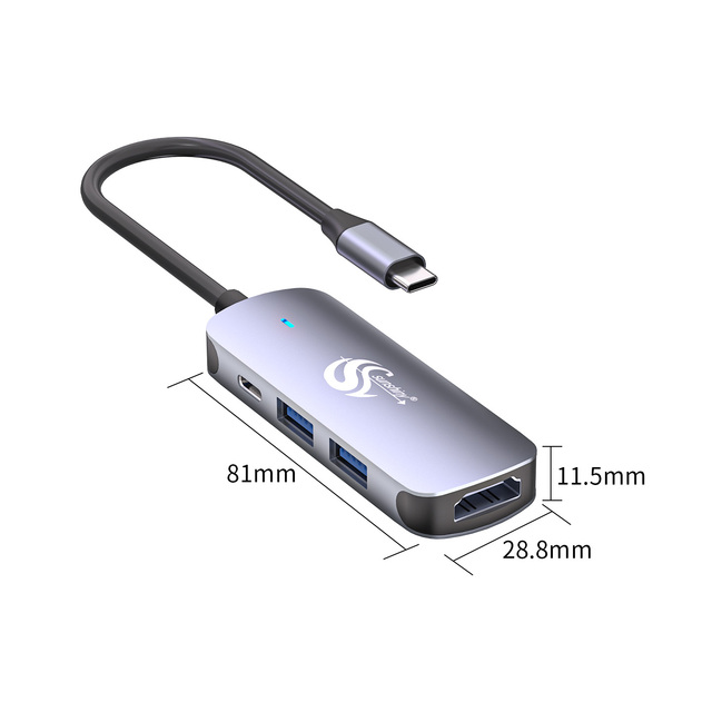 4 in 1 usb-c hubs usb c hub 6 port type c docking station 6 in 1 docking station with SD TF Card laptop pd100w 4K TV projector