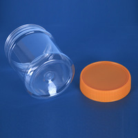 Récipient d'emballage de sauce à confiture de beurre d'arachide PET transparent à large ouverture 500g 300g pot de beurre d'arachide en plastique vide avec couvercle