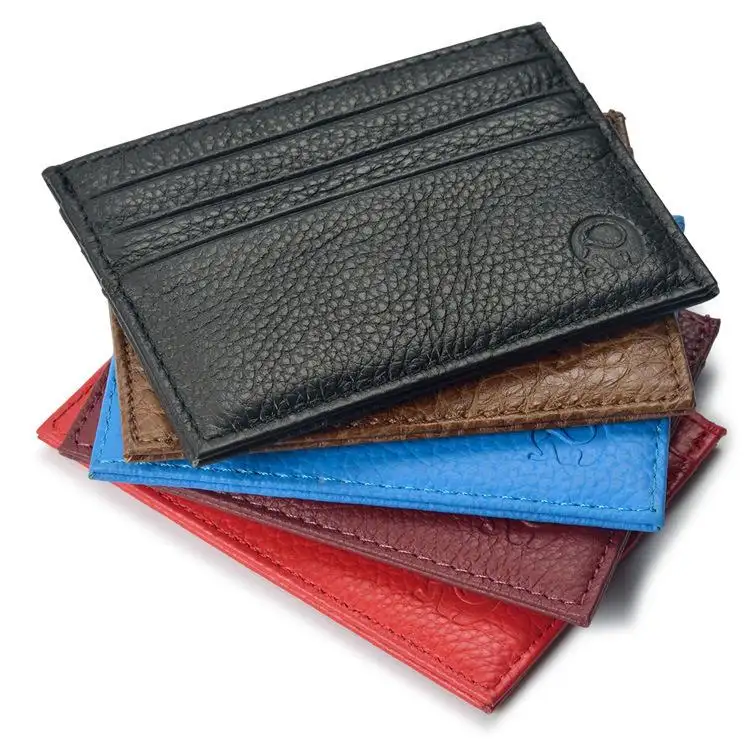 REWIN Unisex Quilted Heavy Duty Echt leder Kreditkarten halter Kleine Geldbörse Multi-Cards Slim Wallet