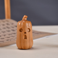 Nouvelle Décoration Créative en Bois Mini Citrouille d'Halloween 2026, Ornement Artisanal Fait Main