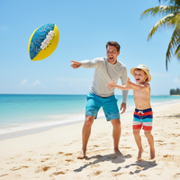 Ballon de football gonflable en néoprène - Couture à la machine personnalisée - Résistant à l'eau - Ballon d'entraînement - Option de logo personnalisé - Taille 9 (Utilisation sur terrain de plage)
