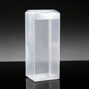 Eco-Friendly Recycled PP PVC PET Folding <b>Box</b>, Frosted Crossgrain PP Transparent Square Cube <b>Plastic</b> Packaging For Shoes - Product Image 3