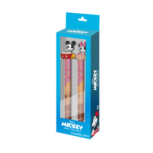 For Dis-ey Mickey and Minnie Mix-Pack of 2 <b>Erasable</b> Gel <b>Pens</b>, Multicolour - Product Image 1