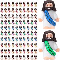 Mini figurines de Jésus en caoutchouc durables, très vendues, prix d'usine, décorations de Pâques, jouets Jésus t'aime pour le jeu de cache-cache