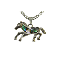 Collier classique pour enfants PHILCHA avec pendentif cheval en nacre et chaîne métallique de 45 cm pour les occasions festives