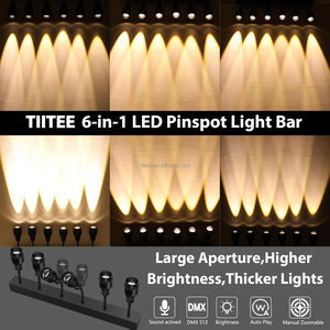 Barra de Luces Pinspot TIITEE, 6 Luces Pinspot LED para Escenario, Regulables, Blanco Cálido, DMX, Activadas por Sonido, con Control Remoto - Product Image 3