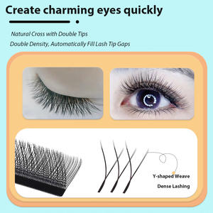 Extensions de cils en forme de YY, nouvelle qualité supérieure, deux pointes, tissées à la main, courbure C/D, naturelles, douces et légères, <span class=keywords><strong>pour</strong></span> le <span class=keywords><strong>maquillage</strong></span> (vente en gros) - Product Image 4