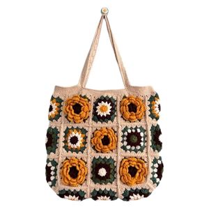 Custom Camellia Series Handmade Wool Crocheted Knitted Flower Shoulder <b>Bag</b> Women Grandmother <b>Bag</b>-Fashionable <b>Accessory</b> Handbag - Product Image 1
