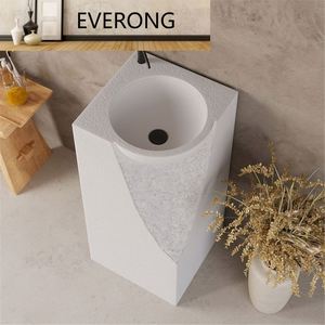 <span class=keywords><strong>Lavabo</strong></span> su Piedistallo in Marmo Artificiale Personalizzabile, Design Artistico Fatto a Mano per Decorazione Bagno di Hotel e Ville - Product Image 6