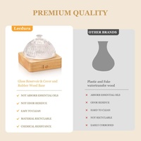 Humidificateur intelligent en bois naturel de luxe avec logo personnalisé, 200 ml, diffuseur d'arômes ultrasonique avec réservoir en verre pour la maison