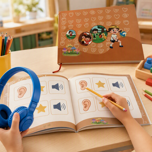 Libro Educativo <span class=keywords><strong>de</strong></span> Escucha y Habla, Tapa Dura, Cosido con Hilo, Abierto Plano, con Marcapáginas <span class=keywords><strong>de</strong></span> Cinta, Impresión Personalizada para Entrenamiento en Inglés - Product Image 5