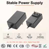 Adaptateur secteur à double isolation de classe II 24V 1.5A 36W, efficacité de niveau VI, prise murale américaine, alimentation à découpage pour appareils intelligents