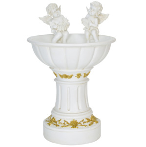 12 inch năng lượng mặt trời nhựa Cherub chim tắm với ánh sáng dẫn, ngoài trời Vườn Tượng chim trung chuyển đài phun nước, trang trí thiên thần vườn - Product Image 3