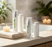 Conteneur cosmétique en PET de haute qualité de 30 ml à 50 ml, flacon pompe sans air recyclable pour crème, emballage pour soins de la peau avec logo