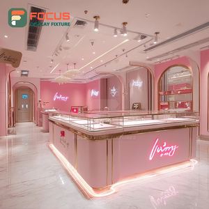 Luxury Custom Jewelry Store Fixtures Manufacturer Wood <b>Frame</b> Jewelry Shop Showcase Cabinet - Product Image 4