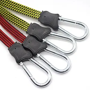 Elastic flat bungee cord with plastic clips That Are Strong and Flexible 