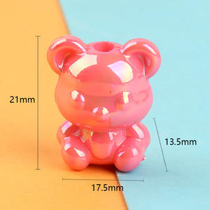 Wholesale New Style DIY Mobile Phone Chain Materials Straight-Hole Lucite <b>Acrylic</b> Loose Beads Bear Animal Jewelry Accessories - Product Image 5