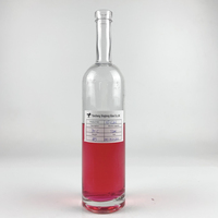 Prix usine personnalisé 500ml 750ml bouteille en verre de vodka ronde avec tasse