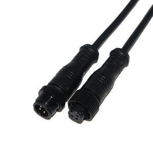 M12 impermeable IP67 18AWG Cable <span class=keywords><strong>de</strong></span> alimentación 10A cobre macho/hembra enchufe <span class=keywords><strong>de</strong></span> 3 pines con carcasa <span class=keywords><strong>de</strong></span> PC <span class=keywords><strong>de</strong></span> tornillo <span class=keywords><strong>de</strong></span> Metal para tiras LED - Product Image 3
