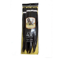 Lot de 4x de Cheveux à Tresser Pré-Étirés EZ - Pack Jumbo Économique de 300g - Tresses Synthétiques Faciles à Poser à l'Eau Chaude - Sans Démangeaisons