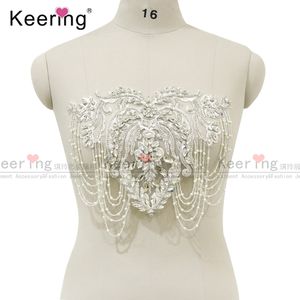 Robe de mariée faite à la main coudre sur bling <span class=keywords><strong>perle</strong></span> broderie corsage embelli patchs Appliques - Product Image 1