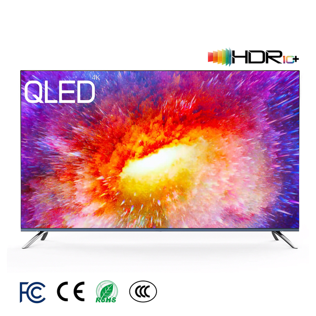 OEM/ODM Accepted 55 Inch QLED Smart TV Android 4K Big Screen Wide Color Gamut Frameless Screen Wall Mountable