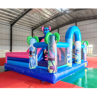 Château gonflable de parc d'attractions, aire de jeux gonflable de dessin animé, château rebondissant pour enfants - Écologique, 3 ans et plus