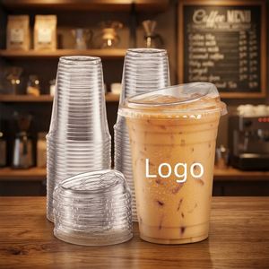แก้วกาแฟนมชาพลาสติก PET ขนาด 98 มิลลิลิตร พร้อมฝาปิดกันรั่ว สำหรับเครื่องดื่มอเมริกันลาเต้ แบบใช้แล้วทิ้ง พิมพ์โลโก้ได้ - Product Image 1