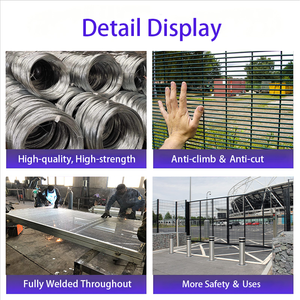 868 686 358 גדר אבטחה לוח אנטי טיפוס נוף ברור אבקת מצופה גדר רשת תיל מרותך מעוגל תיל מרותך עבור רכבת שדה התעופה - Product Image 6
