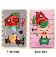 Vente directe d'usine éducation des enfants de haute qualité logo personnalisé en bois Puzzle de reconnaissance d'objet pour l'éducation des enfants