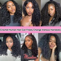 Extensions de cheveux humains bouclés birmanes en crochet, pré-séparées, sans nœuds, avec boucle