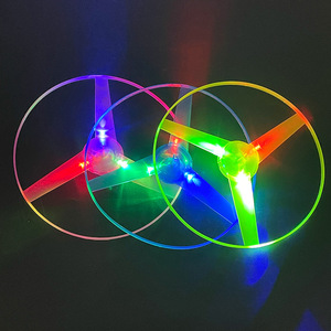 Disque volant lumineux en plastique à tirer sur une corde, clignotant, pour enfants de 5 à 7 ans, jouet en forme d'OVNI alimenté par piles - Product Image 1
