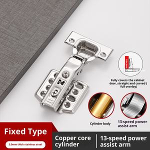 Петля гидравлическая с доводчиком из нержавеющей стали 304 для кухонных шкафов, гардеробов, обувных шкафов, толщина 3,0 мм, бесшумная, с демпфированием - Product Image 3