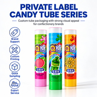 Tubes d'emballage en aluminium et plastique pour bonbons, barrière de qualité alimentaire, bouchon à vis, impression UV personnalisée pour confiserie