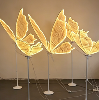 Ailes de papillon LED, accessoires de décoration de mariage, décoration de scène lumineuse, ornement suspendu, aménagement de scène de défilé, présentation sur le passage T