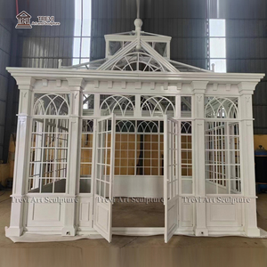 Gazebo de Hierro Forjado Decorativo para Jardín Exterior, Construcción de <span class=keywords><strong>Orangerie</strong></span> Grande en Venta - Product Image 3