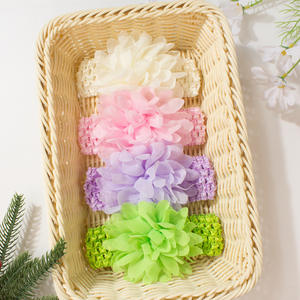 Aksesoris Rambut Bayi Bunga Chiffon Nilon Elastis untuk Fontanelle Ramah Lingkungan Dapat Dicuci - Product Image 2