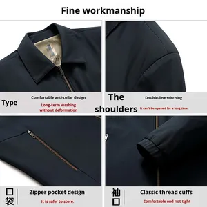 Giacca Bomber Streetwear per Uomini di Mezza Età, Capo Superiore Leggero per Autunno e Primavera, per Papà e <span class=keywords><strong>Nonno</strong></span> Anziani - Product Image 4